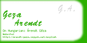 geza arendt business card