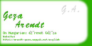 geza arendt business card